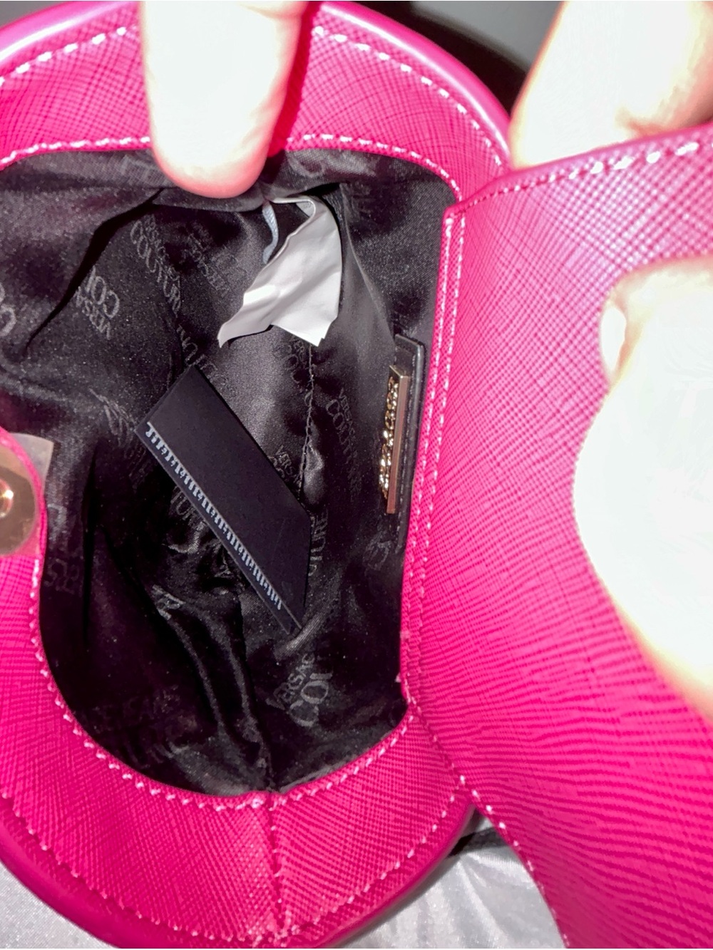 Versace Jeans Couture Cross Body Bag with Knotted Scarf in Fuchsia NWT - Picture 11 of 12